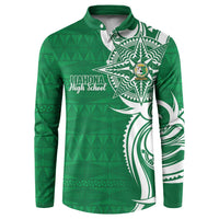 Personalised Liahona - Saineha High School Button Sweatshirt Tongan Ngatu Pattern - Polynesian Pride