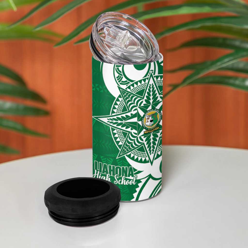 Personalised Liahona - Saineha High School 4 in 1 Can Cooler Tumbler Tongan Ngatu Pattern - Polynesian Pride