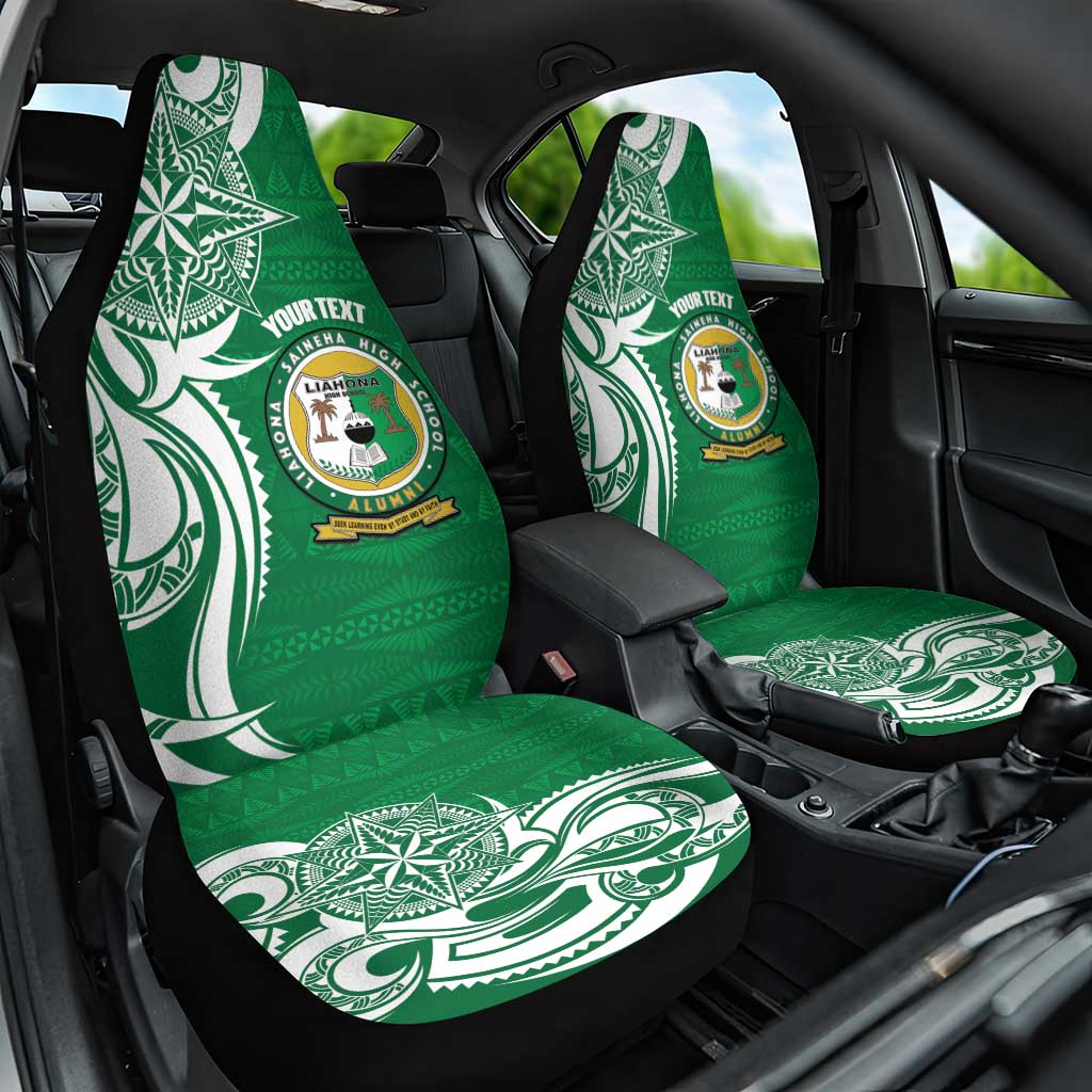 Personalised Liahona - Saineha High School Car Seat Cover Tongan Ngatu Pattern - Polynesian Pride