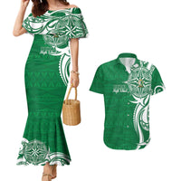 Personalised Liahona - Saineha High School Couples Matching Mermaid Dress and Hawaiian Shirt Tongan Ngatu Pattern - Polynesian Pride