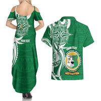 Personalised Liahona - Saineha High School Couples Matching Summer Maxi Dress and Hawaiian Shirt Tongan Ngatu Pattern - Polynesian Pride