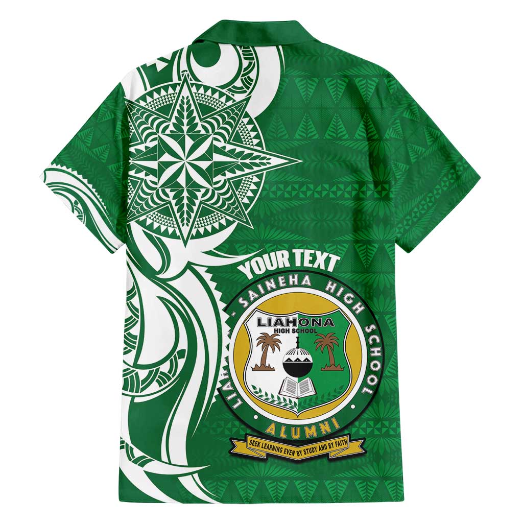 Personalised Liahona - Saineha High School Family Matching Puletasi and Hawaiian Shirt Tongan Ngatu Pattern - Polynesian Pride