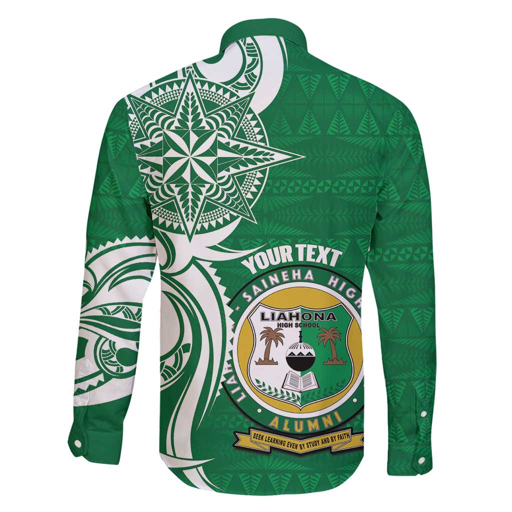 Personalised Liahona - Saineha High School Family Matching Puletasi and Hawaiian Shirt Tongan Ngatu Pattern - Polynesian Pride