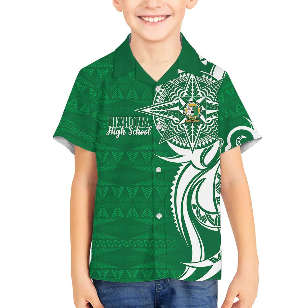 Personalised Liahona - Saineha High School Family Matching Puletasi and Hawaiian Shirt Tongan Ngatu Pattern - Polynesian Pride