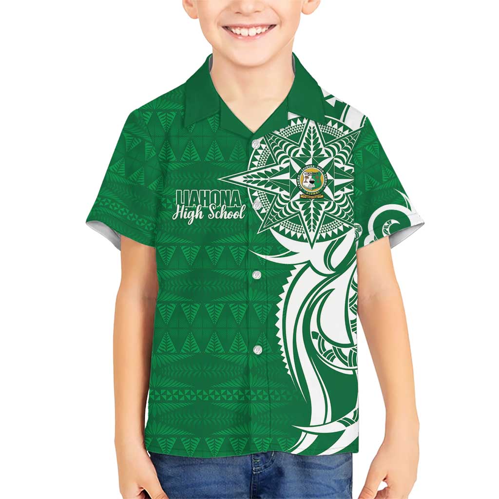Personalised Liahona - Saineha High School Kid Hawaiian Shirt Tongan Ngatu Pattern - Polynesian Pride