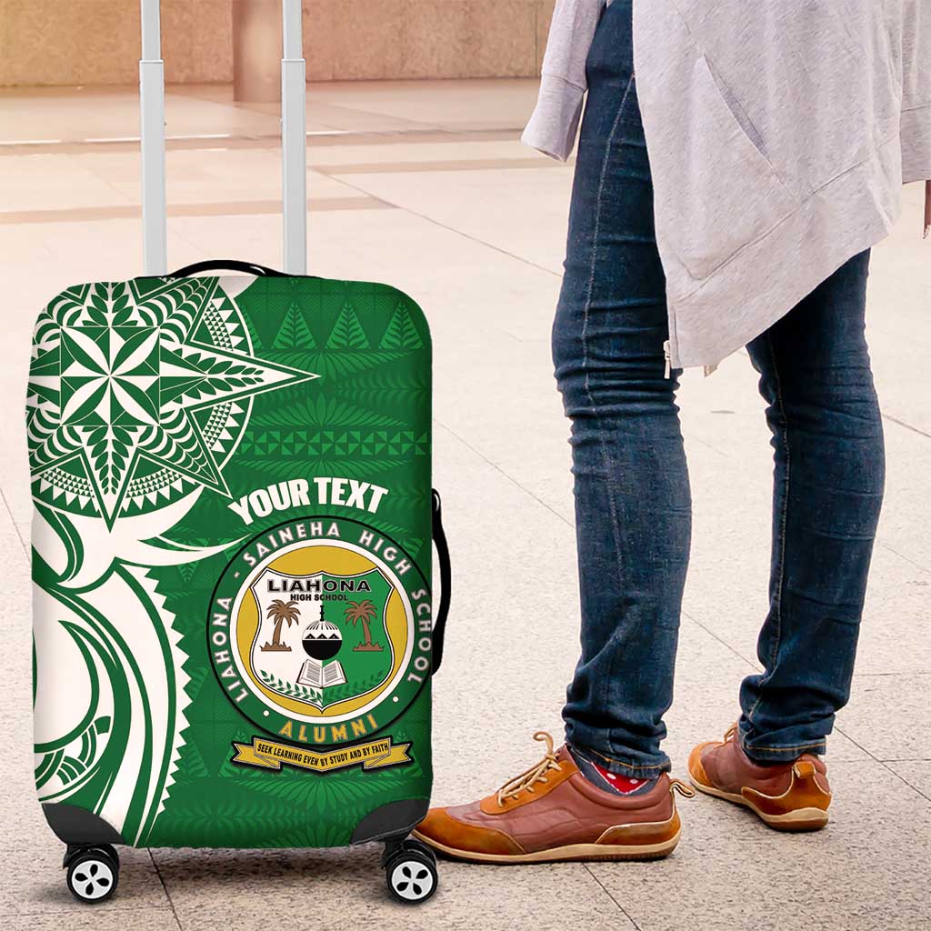 Personalised Liahona - Saineha High School Luggage Cover Tongan Ngatu Pattern - Polynesian Pride