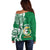 Personalised Liahona - Saineha High School Off Shoulder Sweater Tongan Ngatu Pattern - Polynesian Pride