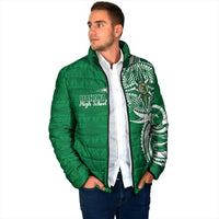 Personalised Liahona - Saineha High School Padded Jacket Tongan Ngatu Pattern - Polynesian Pride