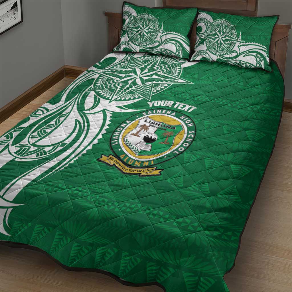 Personalised Liahona - Saineha High School Quilt Bed Set Tongan Ngatu Pattern - Polynesian Pride