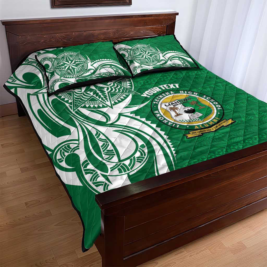 Personalised Liahona - Saineha High School Quilt Bed Set Tongan Ngatu Pattern - Polynesian Pride