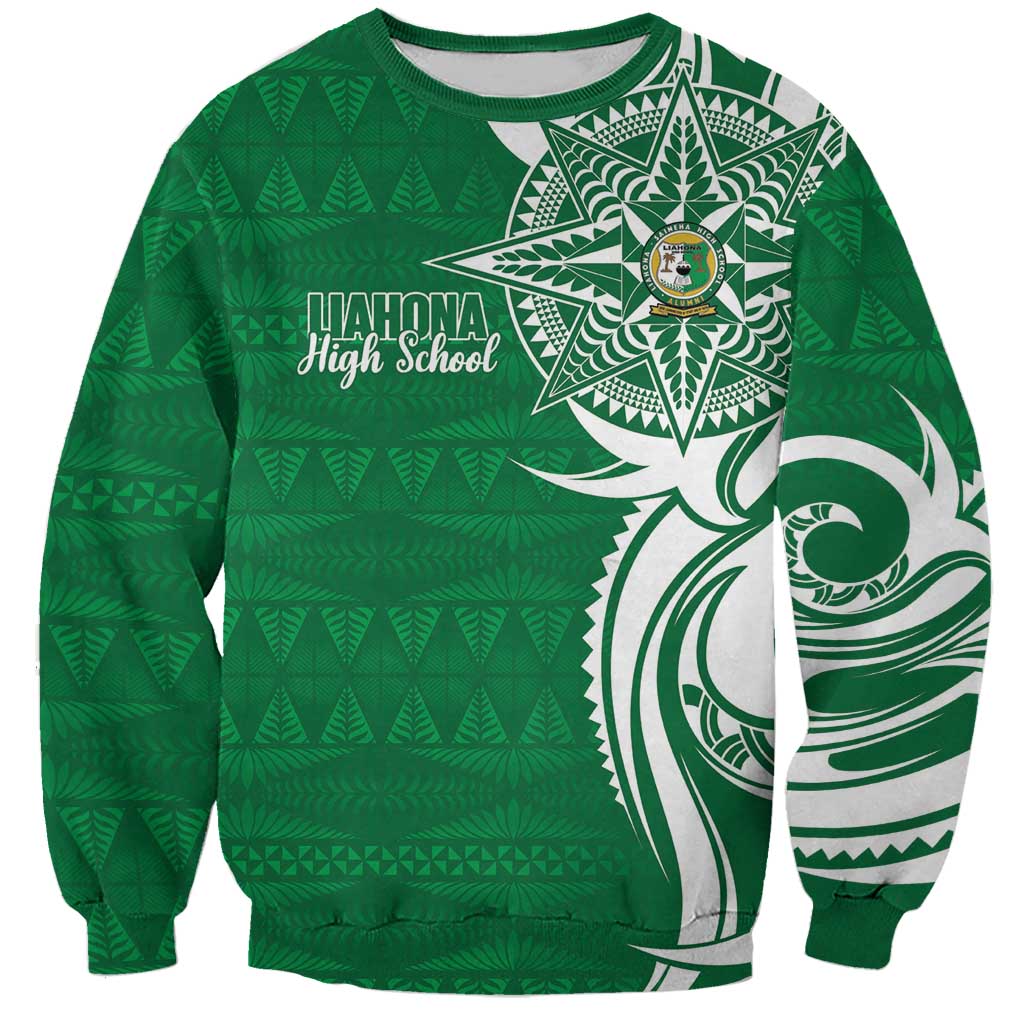 Personalised Liahona - Saineha High School Sweatshirt Tongan Ngatu Pattern - Polynesian Pride