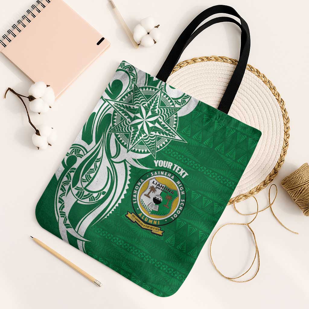 Personalised Liahona - Saineha High School Tote Bag Tongan Ngatu Pattern - Polynesian Pride
