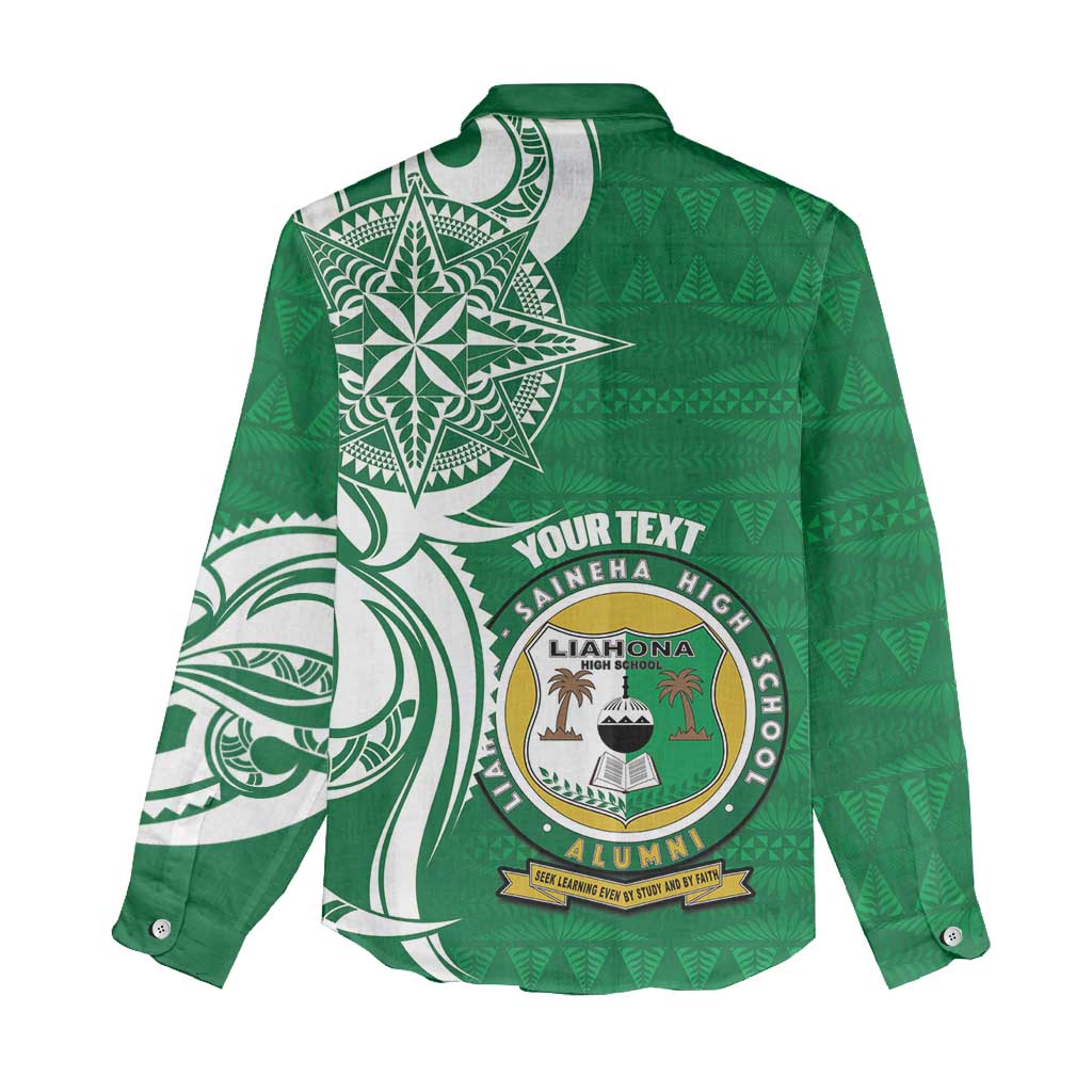 Personalised Liahona - Saineha High School Women Casual Shirt Tongan Ngatu Pattern - Polynesian Pride