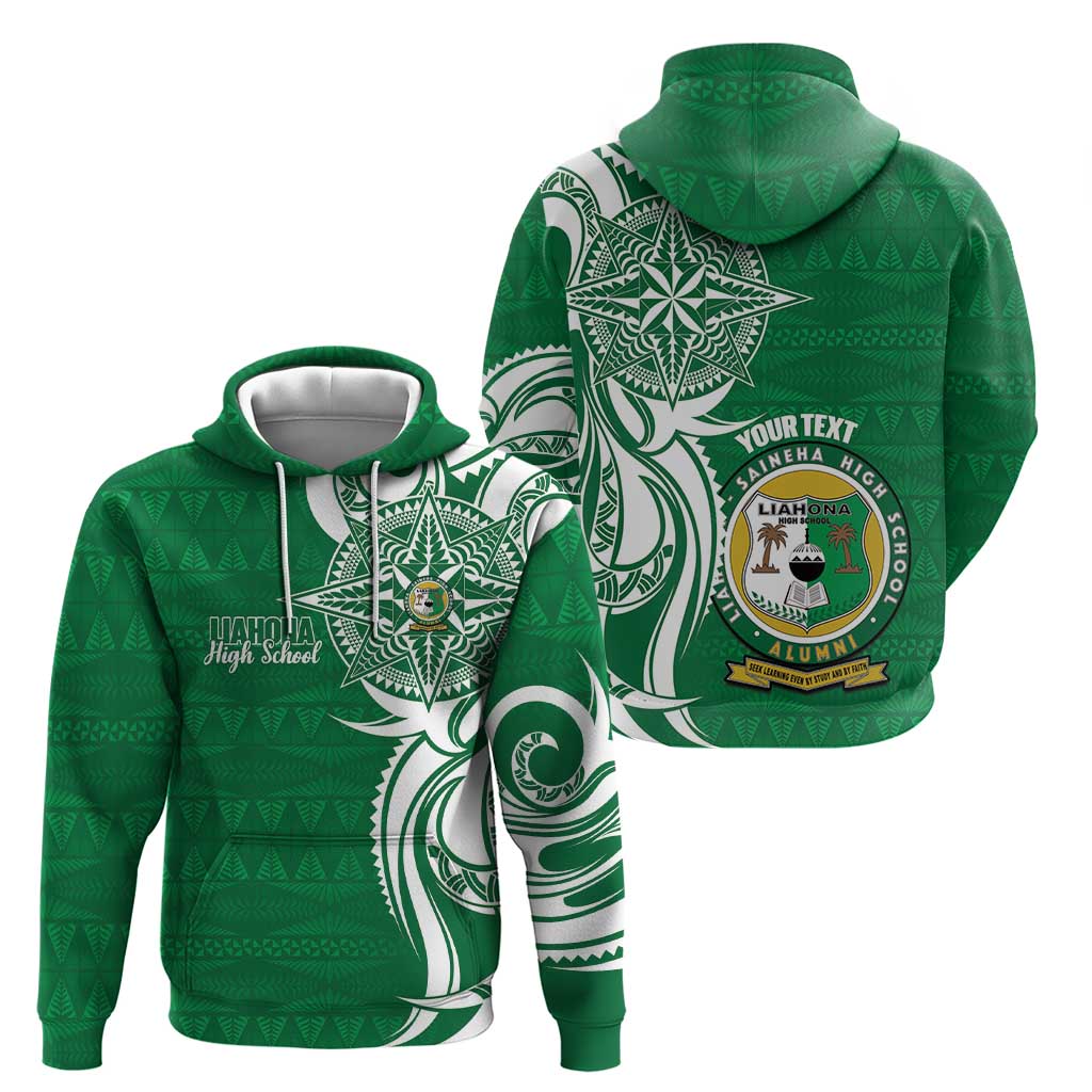 Personalised Liahona - Saineha High School Zip Hoodie Tongan Ngatu Pattern - Polynesian Pride