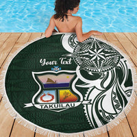 Personalised Tonga Takuilau College Beach Blanket Est 1975 Tongan Ngatu Pattern - Polynesian Pride