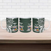 Personalised Tonga Takuilau College Ceramic Mug Est 1975 Tongan Ngatu Pattern - Polynesian Pride
