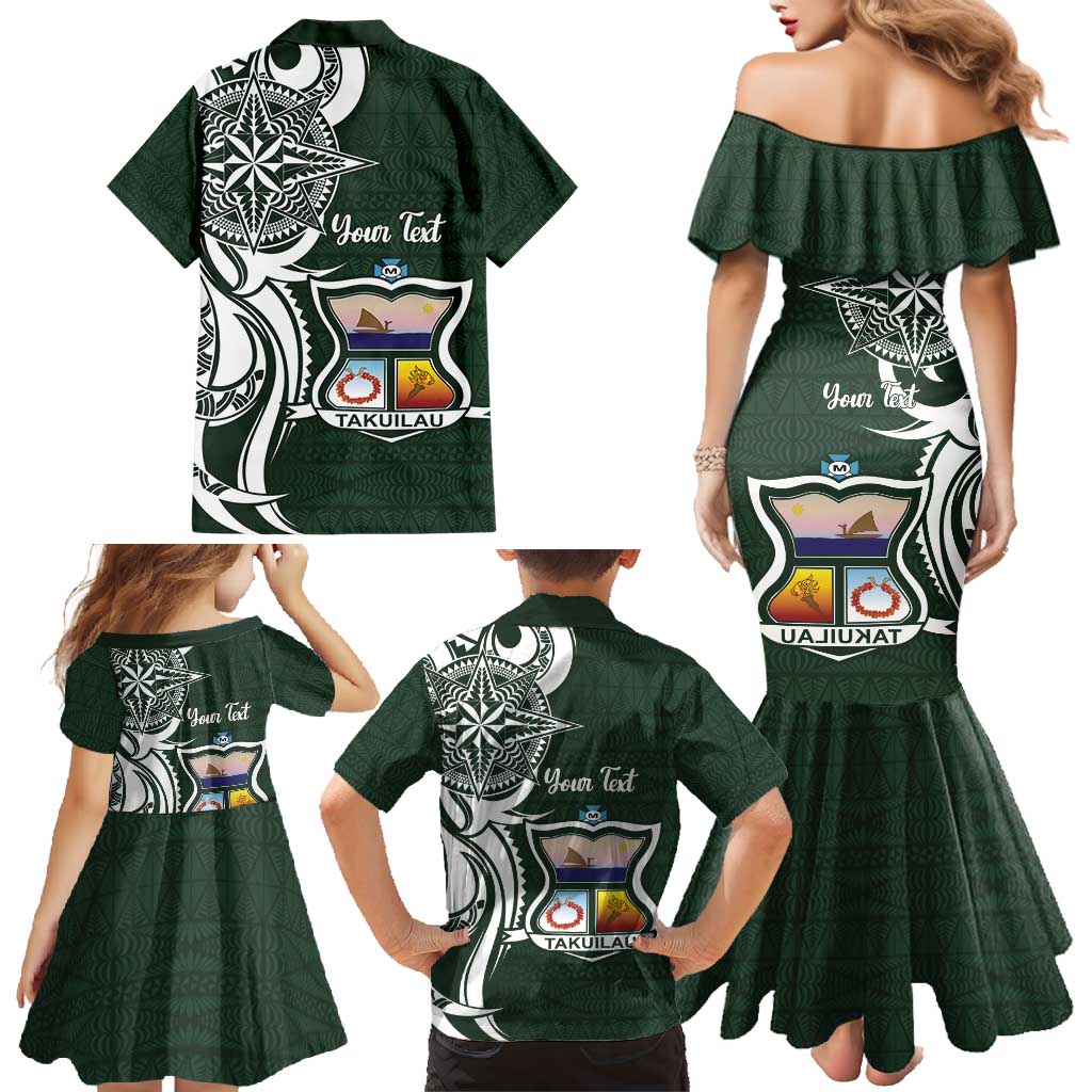 Personalised Tonga Takuilau College Family Matching Mermaid Dress and Hawaiian Shirt Est 1975 Tongan Ngatu Pattern - Polynesian Pride