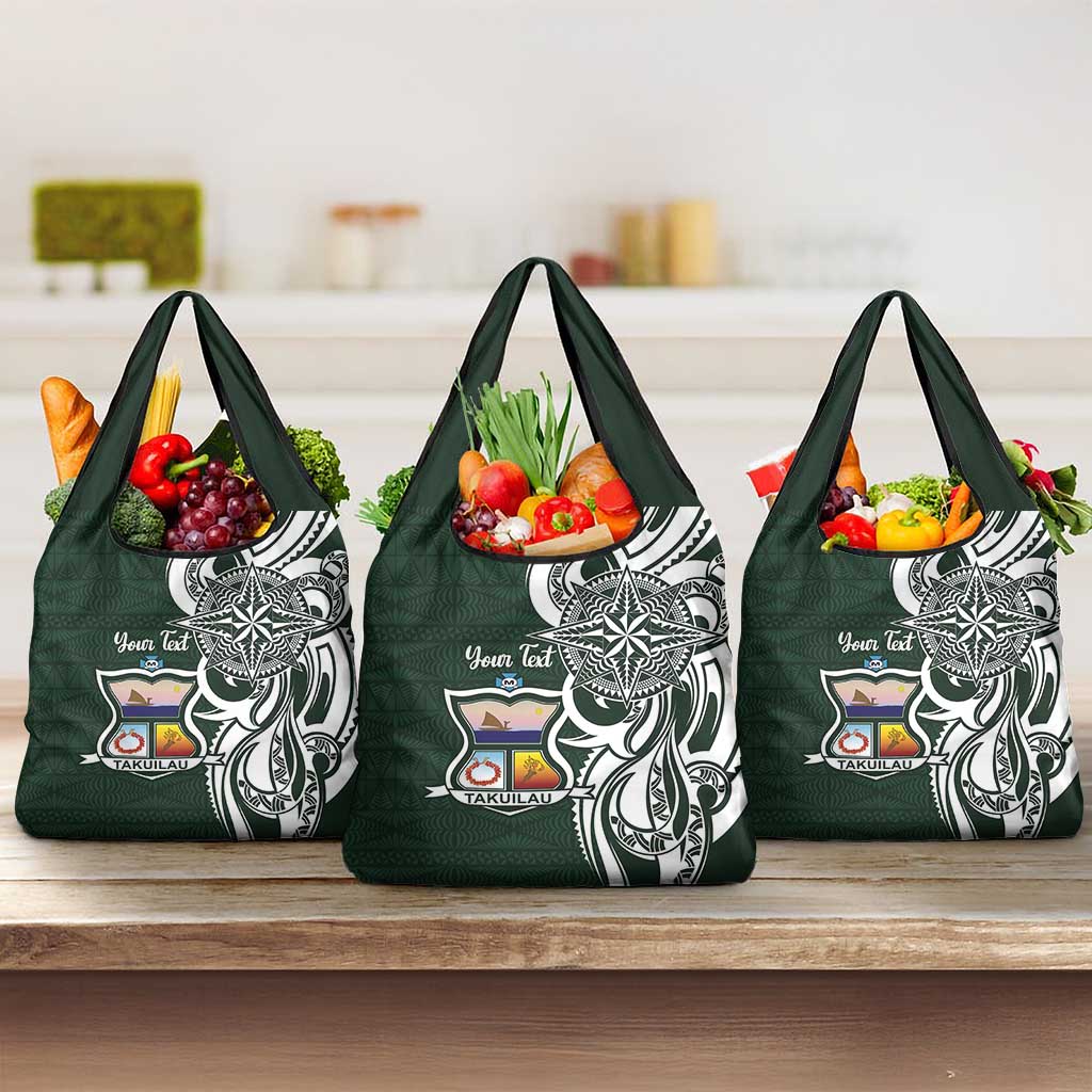 Personalised Tonga Takuilau College Grocery Bag Est 1975 Tongan Ngatu Pattern - Polynesian Pride