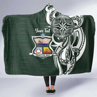 Personalised Tonga Takuilau College Hooded Blanket Est 1975 Tongan Ngatu Pattern - Polynesian Pride