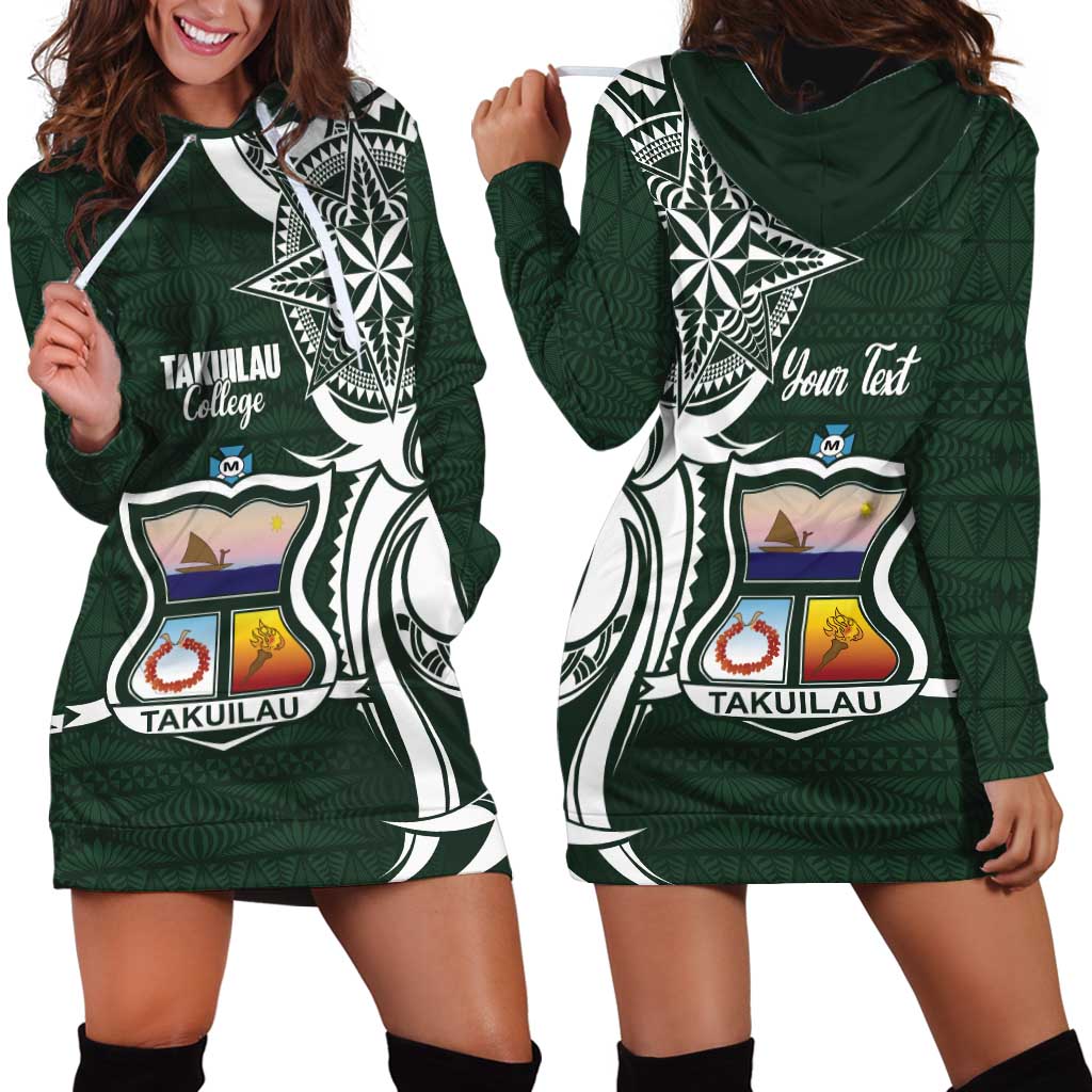 Personalised Tonga Takuilau College Hoodie Dress Est 1975 Tongan Ngatu Pattern - Polynesian Pride