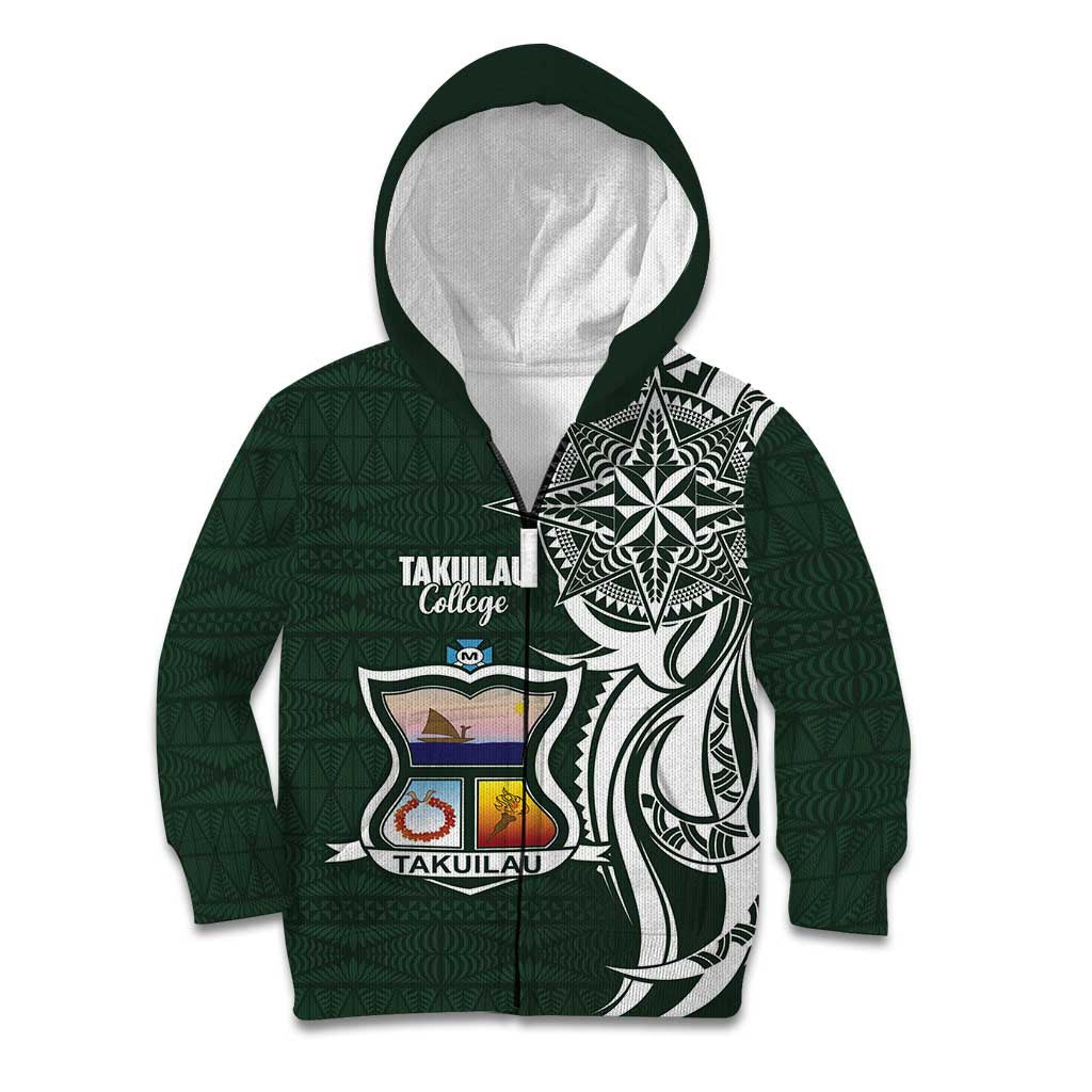 Personalised Tonga Takuilau College Kid Hoodie Est 1975 Tongan Ngatu Pattern - Polynesian Pride