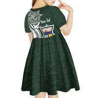 Personalised Tonga Takuilau College Kid Short Sleeve Dress Est 1975 Tongan Ngatu Pattern - Polynesian Pride