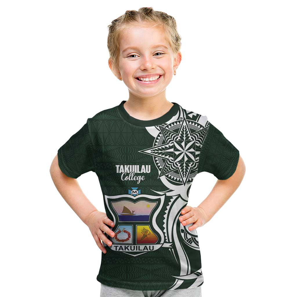 Personalised Tonga Takuilau College Kid T Shirt Est 1975 Tongan Ngatu Pattern - Polynesian Pride