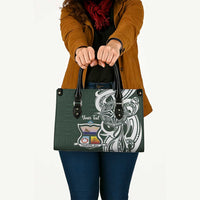 Personalised Tonga Takuilau College Leather Bag Est 1975 Tongan Ngatu Pattern - Polynesian Pride