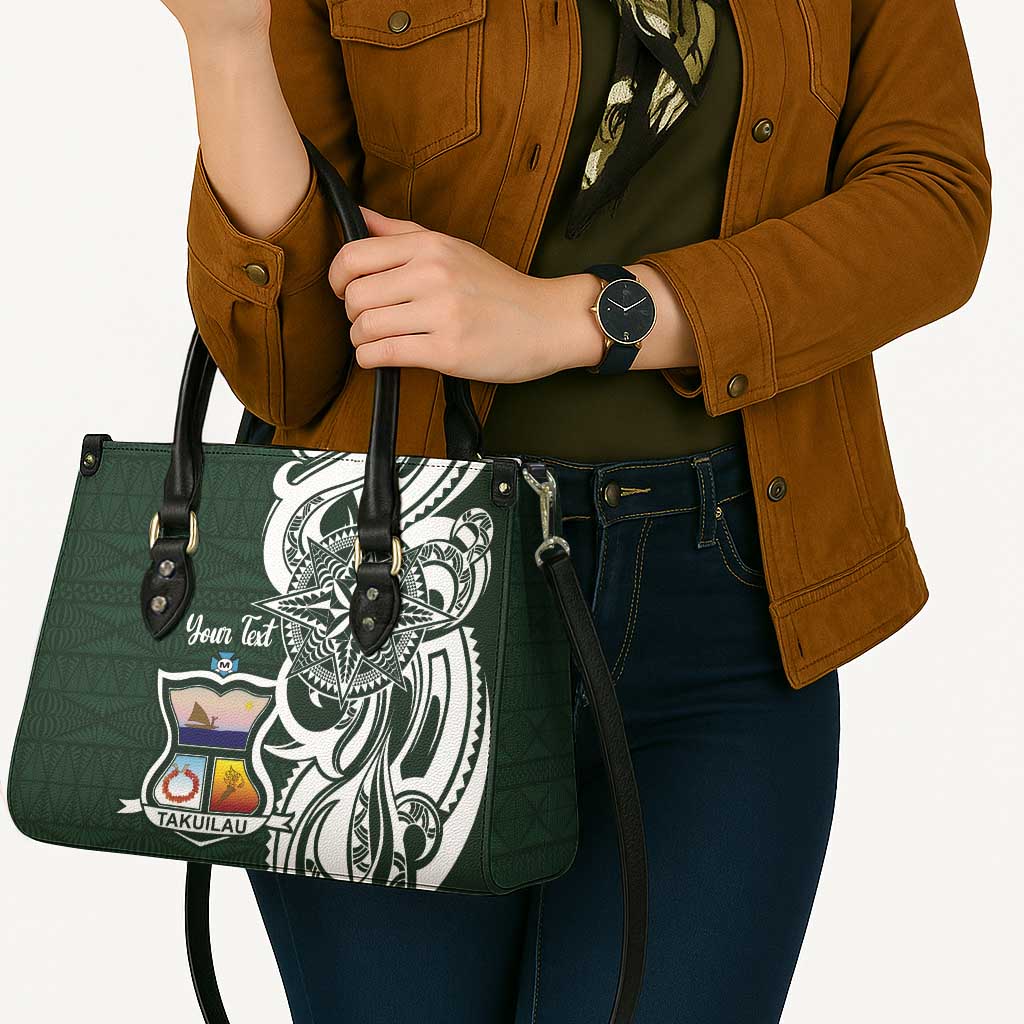 Personalised Tonga Takuilau College Leather Bag Est 1975 Tongan Ngatu Pattern - Polynesian Pride