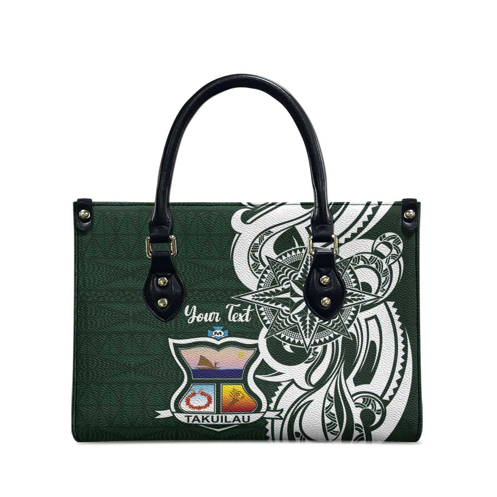 Personalised Tonga Takuilau College Leather Bag Est 1975 Tongan Ngatu Pattern - Polynesian Pride