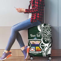 Personalised Tonga Takuilau College Luggage Cover Est 1975 Tongan Ngatu Pattern - Polynesian Pride