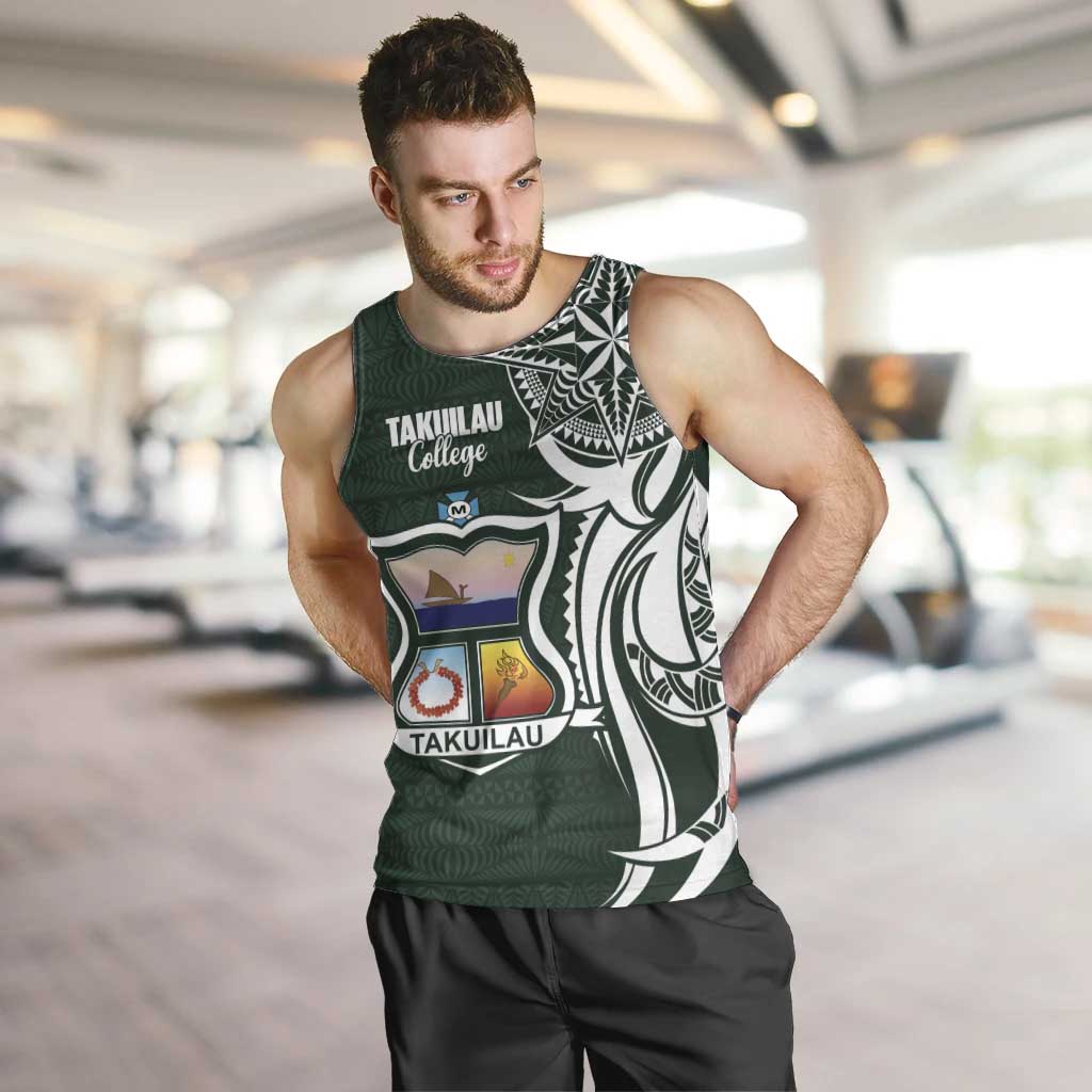 Personalised Tonga Takuilau College Men Tank Top Est 1975 Tongan Ngatu Pattern - Polynesian Pride
