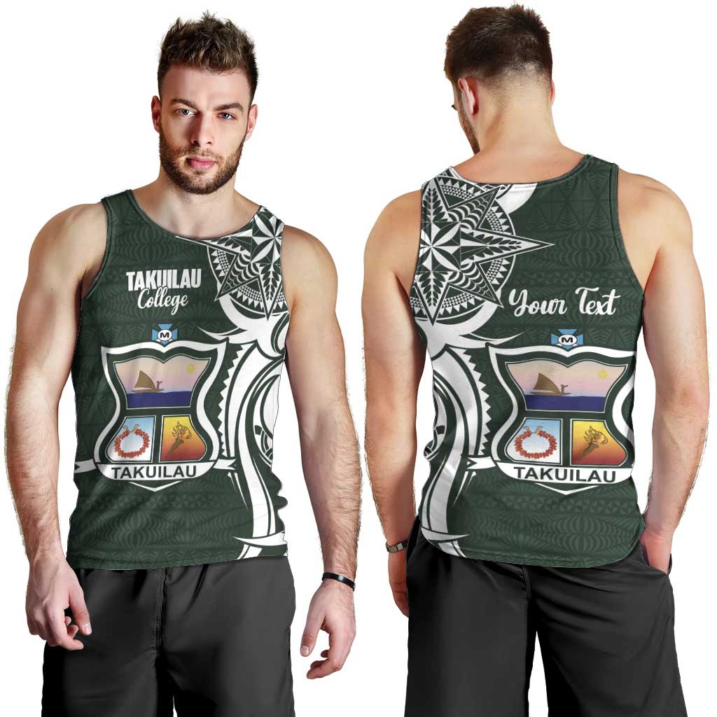 Personalised Tonga Takuilau College Men Tank Top Est 1975 Tongan Ngatu Pattern - Polynesian Pride