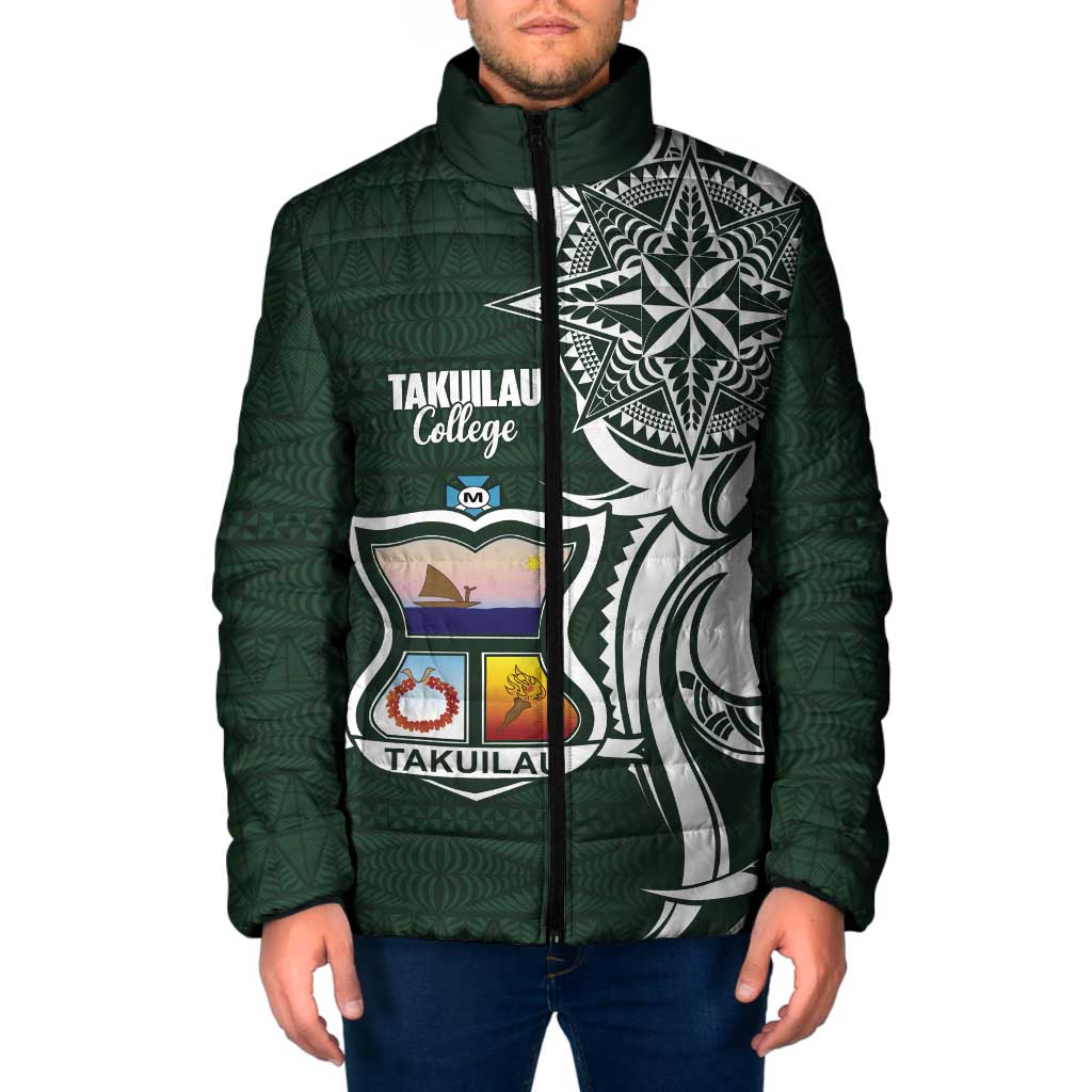 Personalised Tonga Takuilau College Padded Jacket Est 1975 Tongan Ngatu Pattern - Polynesian Pride