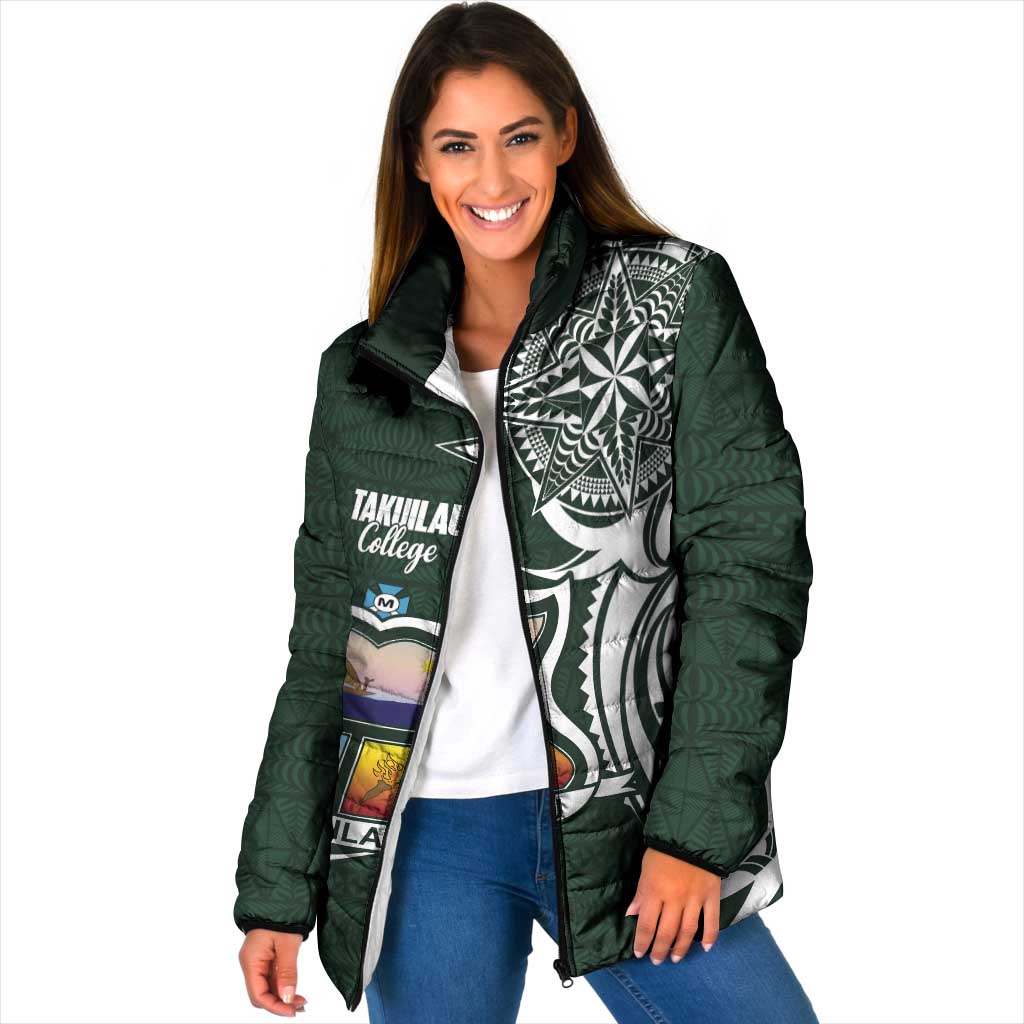 Personalised Tonga Takuilau College Padded Jacket Est 1975 Tongan Ngatu Pattern - Polynesian Pride