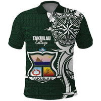 Personalised Tonga Takuilau College Polo Shirt Est 1975 Tongan Ngatu Pattern - Polynesian Pride