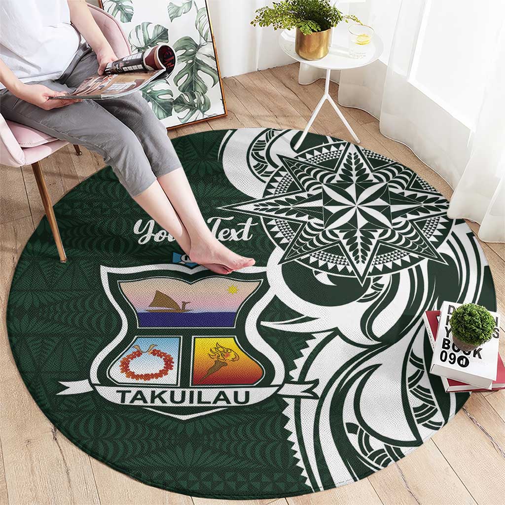 Personalised Tonga Takuilau College Round Carpet Est 1975 Tongan Ngatu Pattern - Polynesian Pride