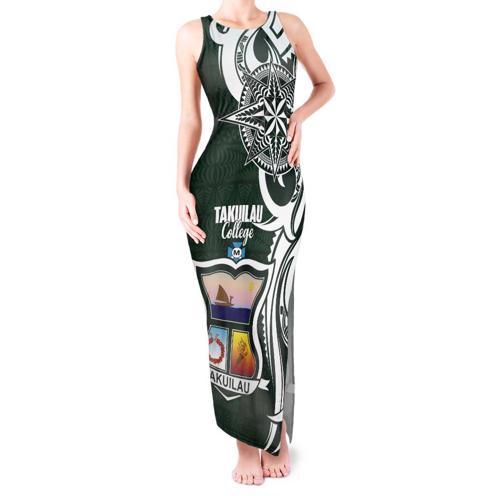 Personalised Tonga Takuilau College Tank Maxi Dress Est 1975 Tongan Ngatu Pattern - Polynesian Pride