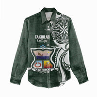 Personalised Tonga Takuilau College Women Casual Shirt Est 1975 Tongan Ngatu Pattern - Polynesian Pride