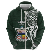 Personalised Tonga Takuilau College Zip Hoodie Est 1975 Tongan Ngatu Pattern - Polynesian Pride