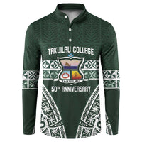 Personalised Tonga Takuilau College Button Sweatshirt 50th Anniversary Ngatu Kupesi - Polynesian Pride