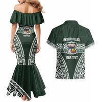 Personalised Tonga Takuilau College Couples Matching Mermaid Dress and Hawaiian Shirt 50th Anniversary Ngatu Kupesi - Polynesian Pride