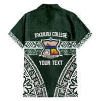 Personalised Tonga Takuilau College Family Matching Off The Shoulder Long Sleeve Dress and Hawaiian Shirt 50th Anniversary Ngatu Kupesi - Polynesian Pride