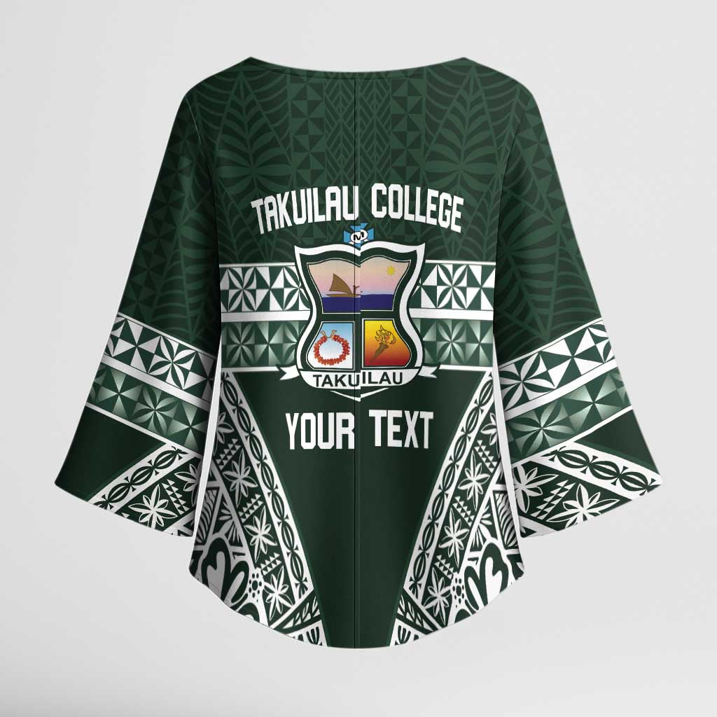 Personalised Tonga Takuilau College Kimono Sleeve Blouse 50th Anniversary Ngatu Kupesi - Polynesian Pride