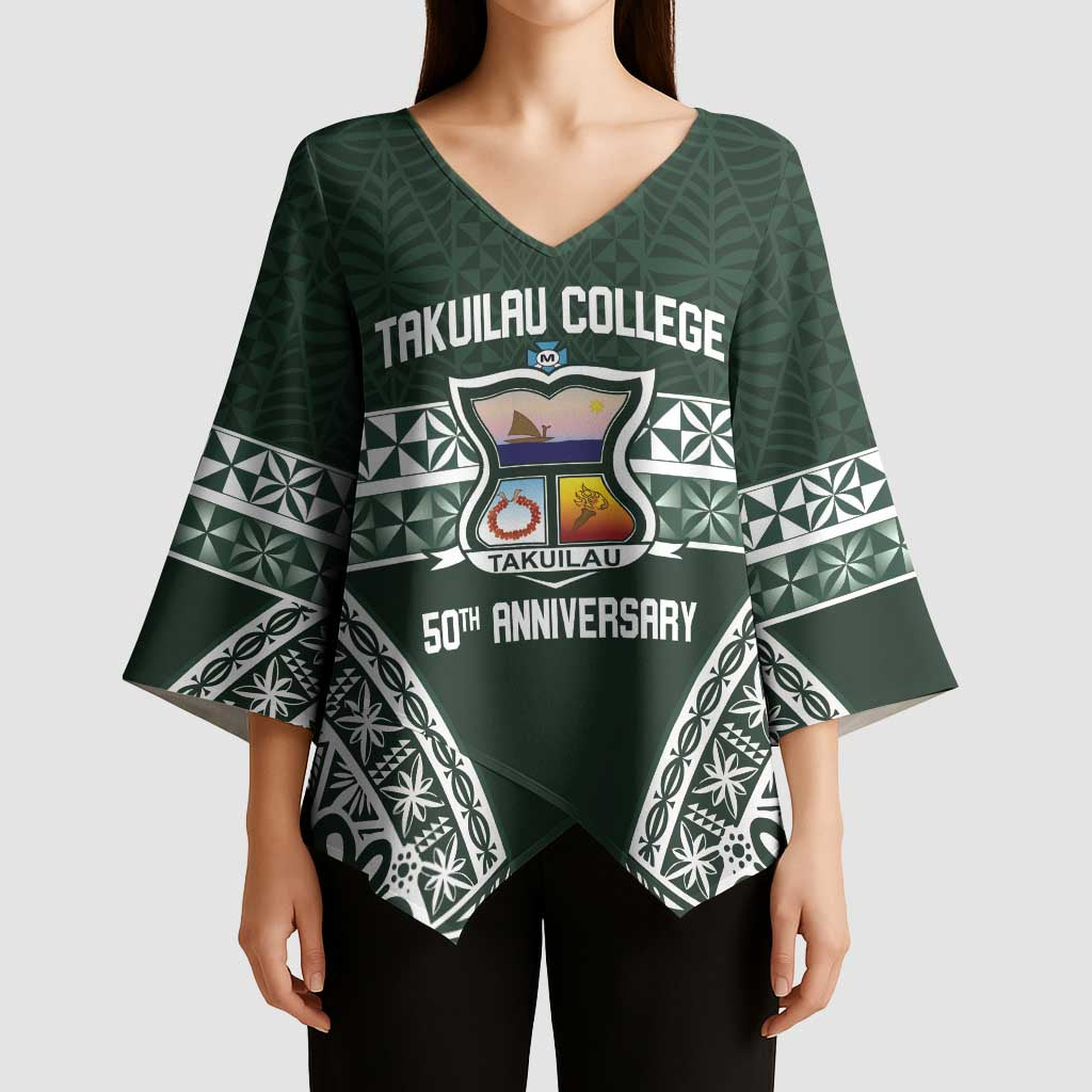 Personalised Tonga Takuilau College Kimono Sleeve Blouse 50th Anniversary Ngatu Kupesi - Polynesian Pride