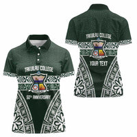 Personalised Tonga Takuilau College Women Polo Shirt 50th Anniversary Ngatu Kupesi - Polynesian Pride