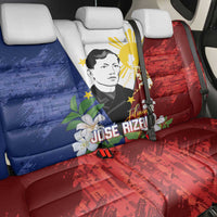 Philippines Rizal Day Back Car Seat Cover Filipino Sampaguita Grunge Style - Polynesian Pride