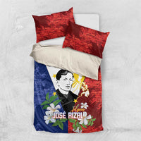 Philippines Rizal Day Bedding Set Filipino Sampaguita Grunge Style - Polynesian Pride