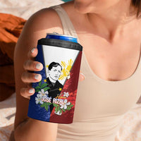 Philippines Rizal Day 4 in 1 Can Cooler Tumbler Filipino Sampaguita Grunge Style - Polynesian Pride