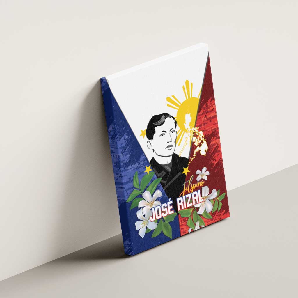 Philippines Rizal Day Canvas Wall Art Filipino Sampaguita Grunge Style - Polynesian Pride